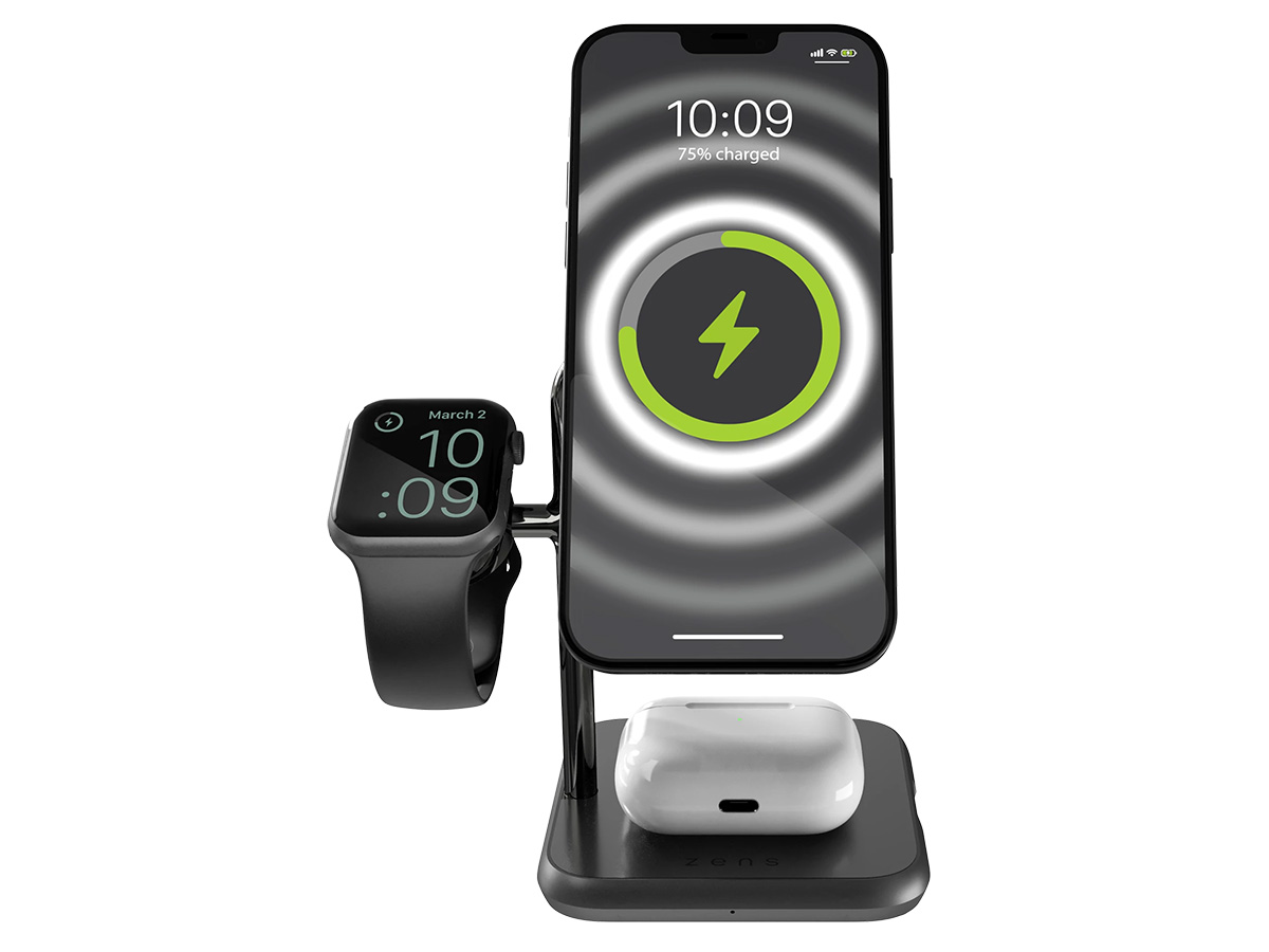 Zens 4-in-1 MagSafe + Watch Wireless Charging Stand Station voor Apple