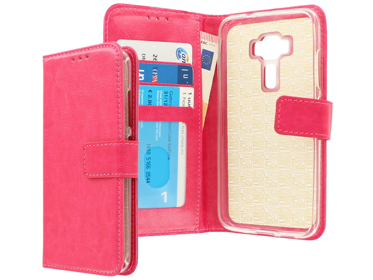 Wallet Bookcase Roze - Asus Zenfone 3 (5.2) hoesje