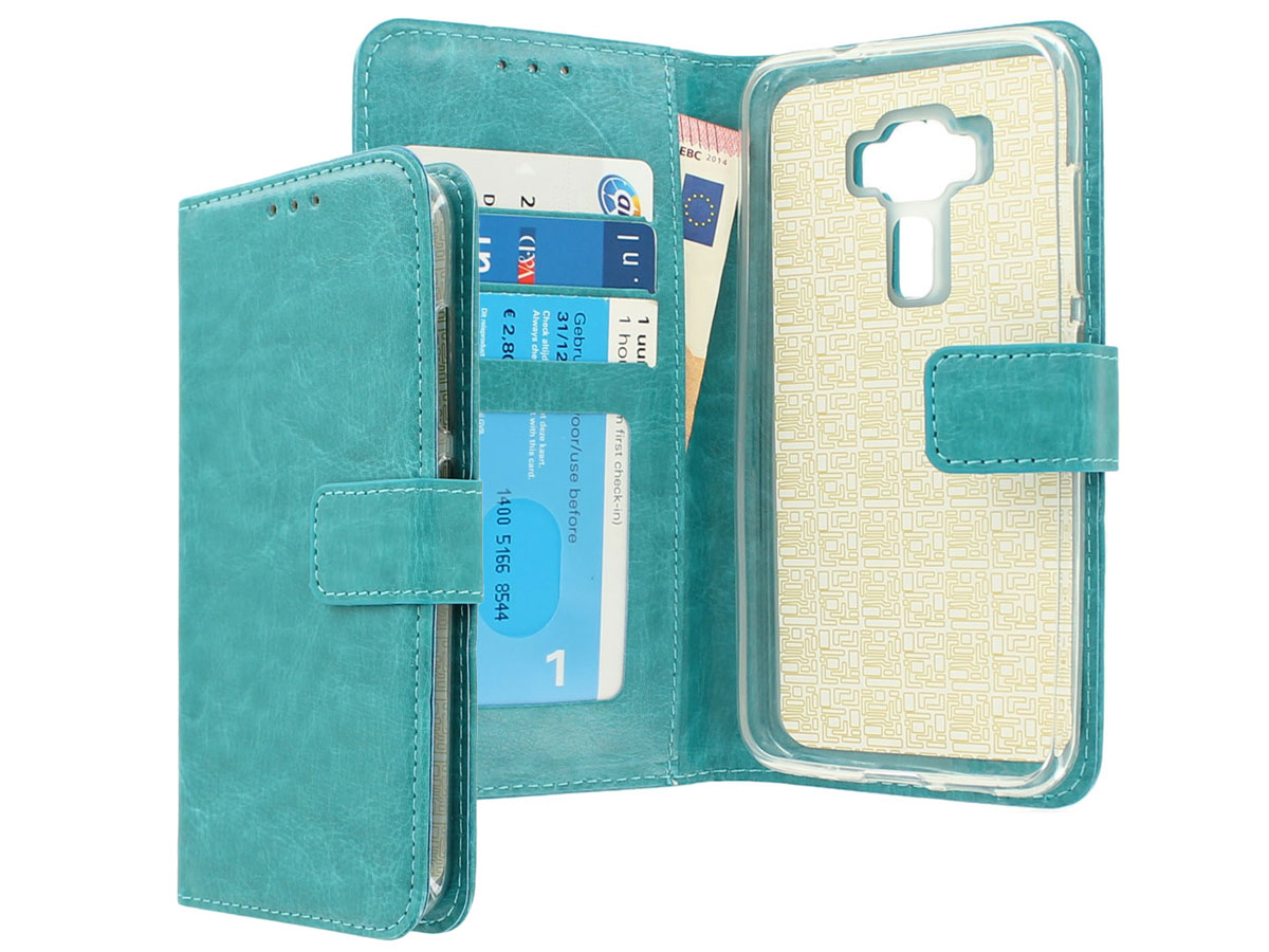 Wallet Bookcase Turquoise - Asus Zenfone 3 (5.2) hoesje