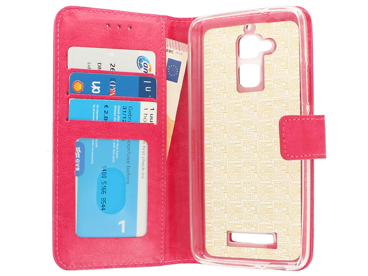 Wallet Bookcase Roze - Asus Zenfone 3 Max (5.2) hoesje