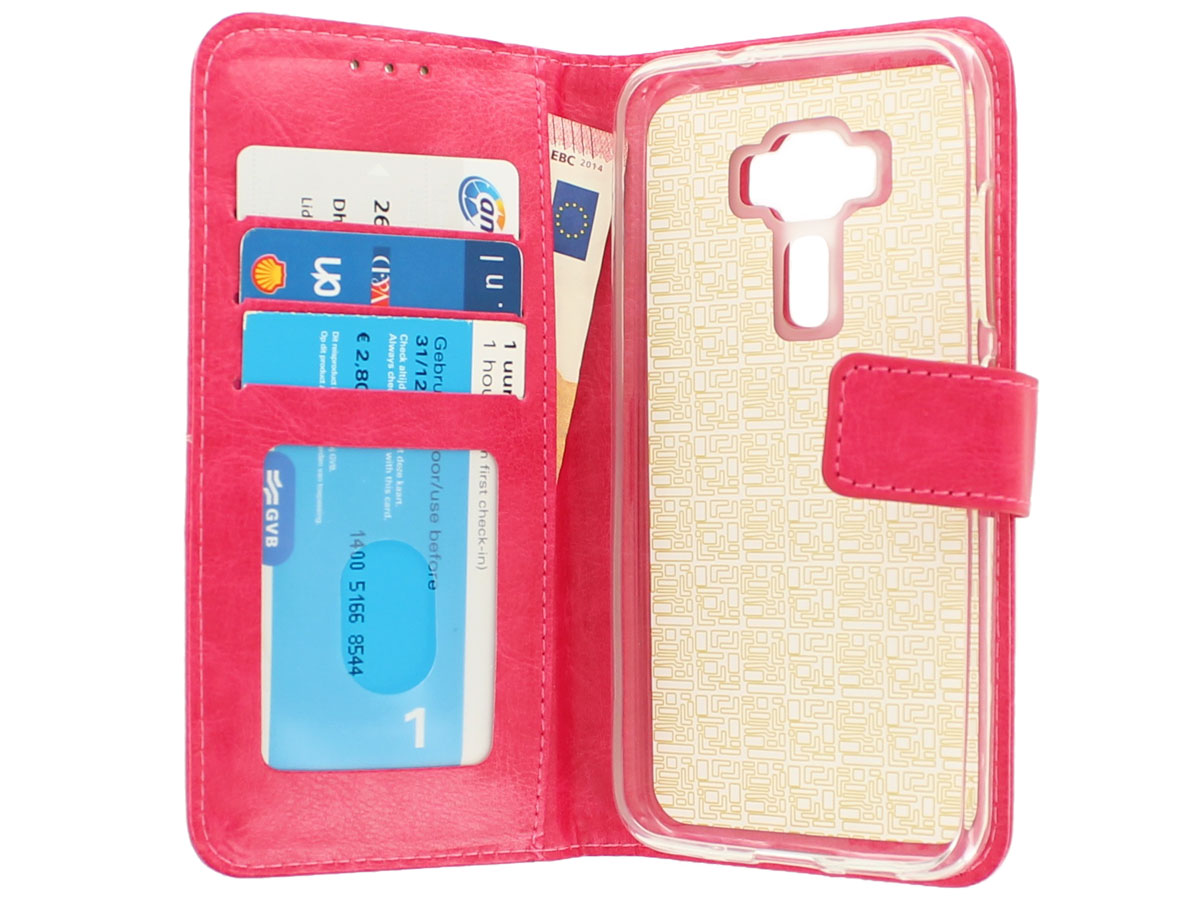 Wallet Bookcase Roze - Asus Zenfone 3 Max (5.5) hoesje