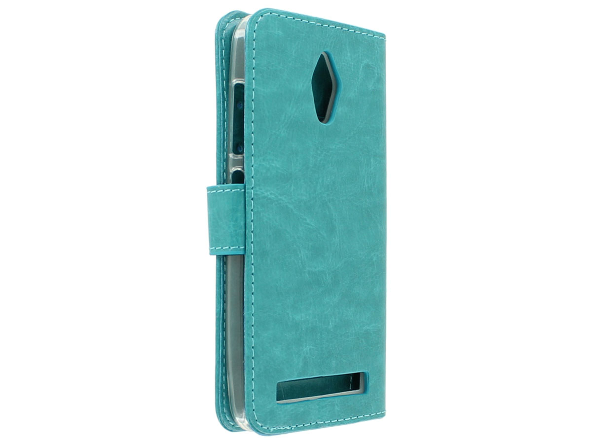 Wallet Bookcase Turquoise - Asus Zenfone Go hoesje