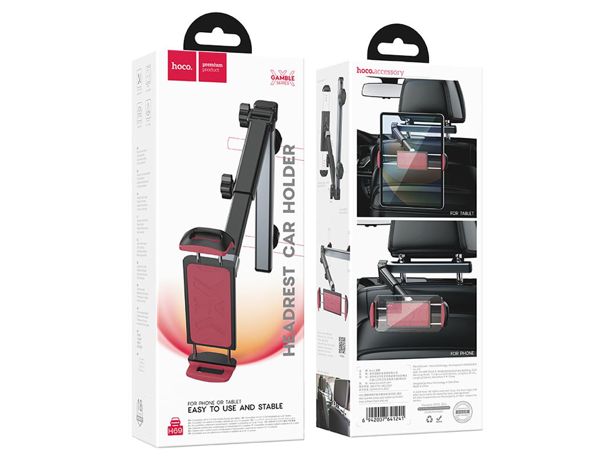 Hoco Headrest Mount - Tablet/Telefoon Autohouder Hoofdsteun