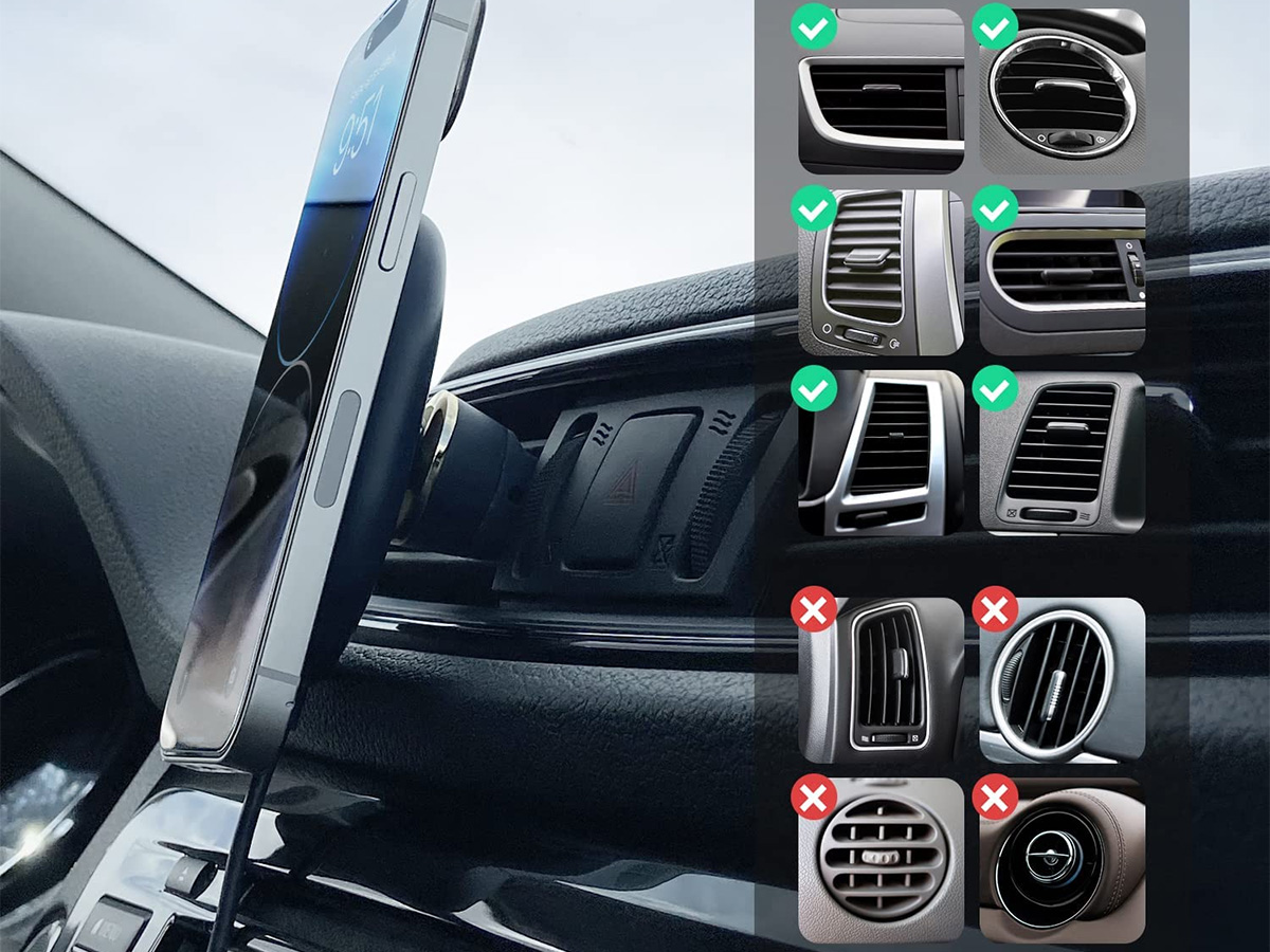 iOttie Velox Wireless Charging Air Vent Mount - MagSafe Autohouder & Lader
