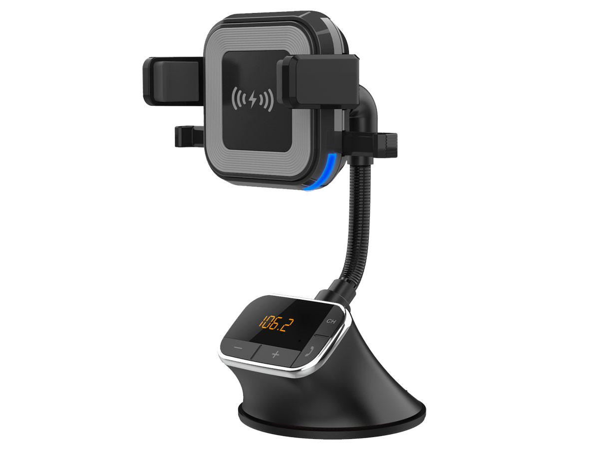 Uniq Autohouder met QI Oplader en Bluetooth FM Transmitter