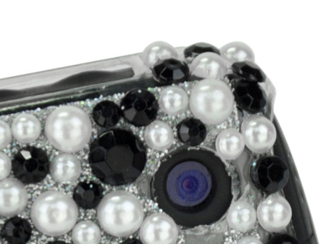 Black & White Pearl Back Case Blackberry 8520/9300
