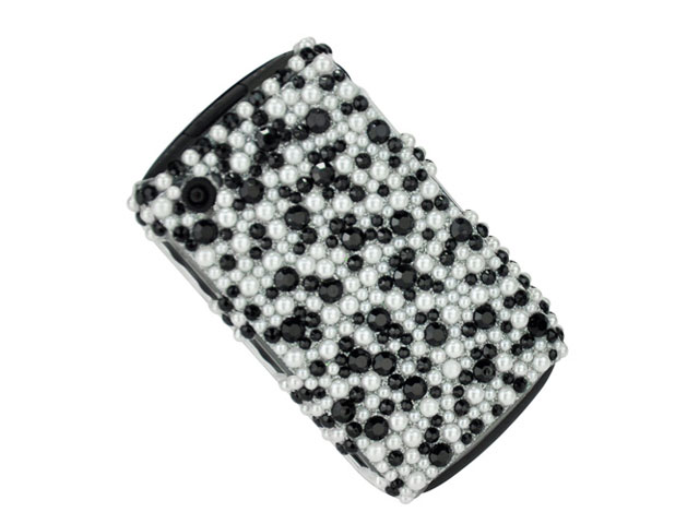 Black & White Pearl Back Case Blackberry 8520/9300