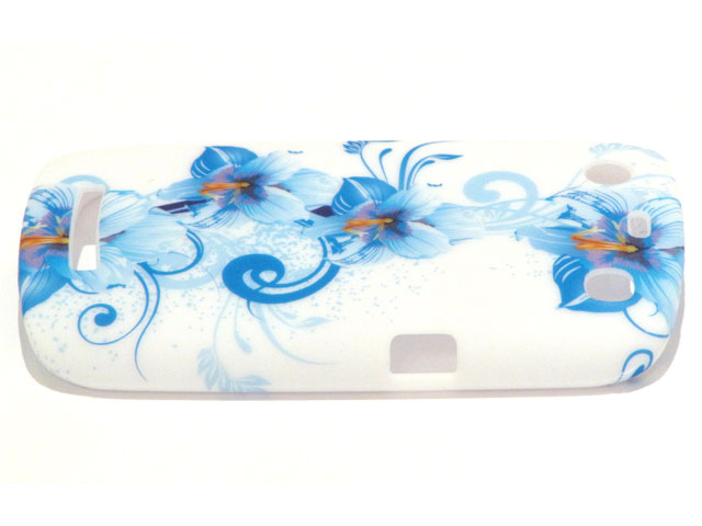Blue Flowers TPU Case Hoesje Blackberry Curve 9360