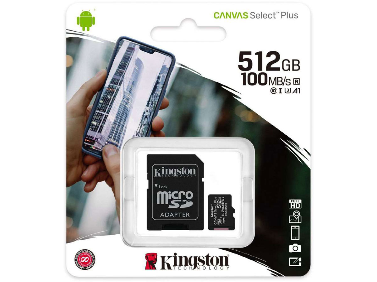 Kingston 512GB Micro-SD Geheugenkaart - Class 10 UHS-I