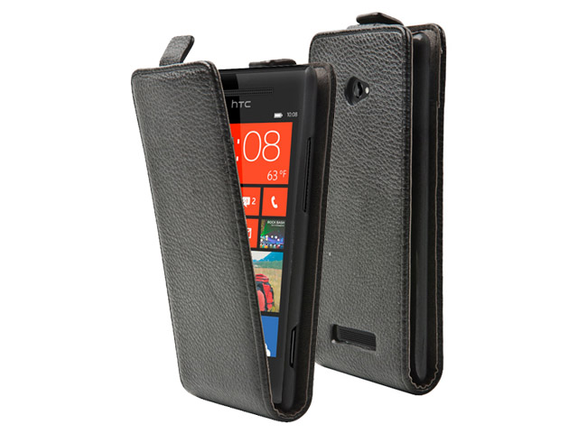 Muvit Slim Elegant Kunstleren Flip Case voor HTC 8X