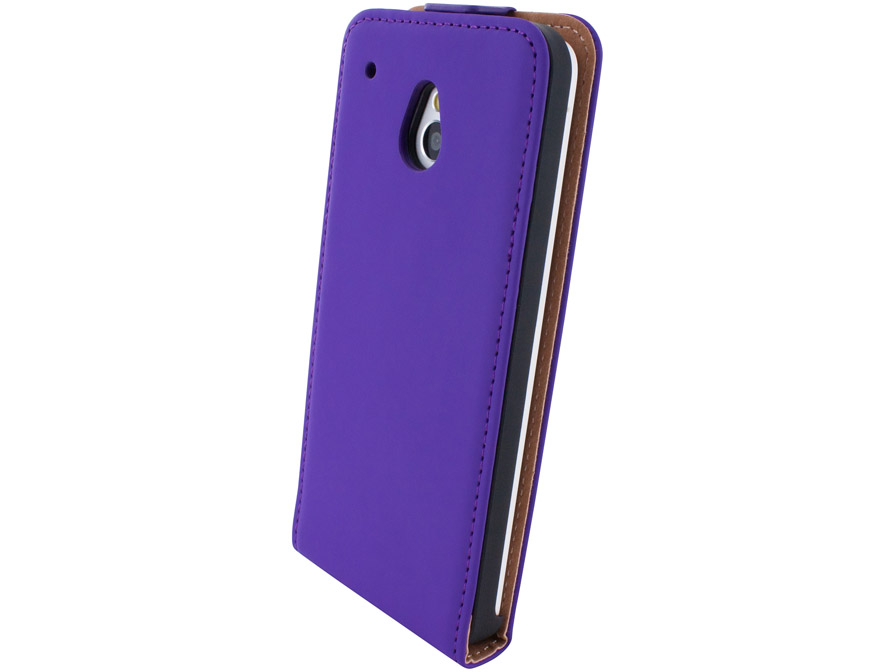 Mobiparts Premium Echt Leren Flip Case voor HTC One Mini