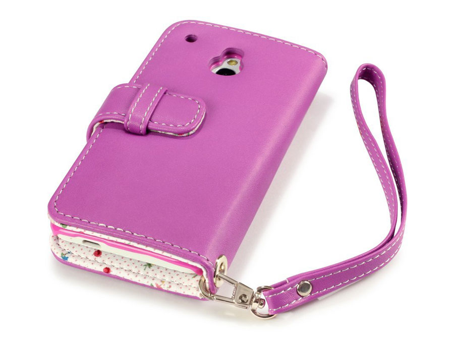 CaseBoutique Wallet Case met Bloemmotief Voering voor HTC One Mini