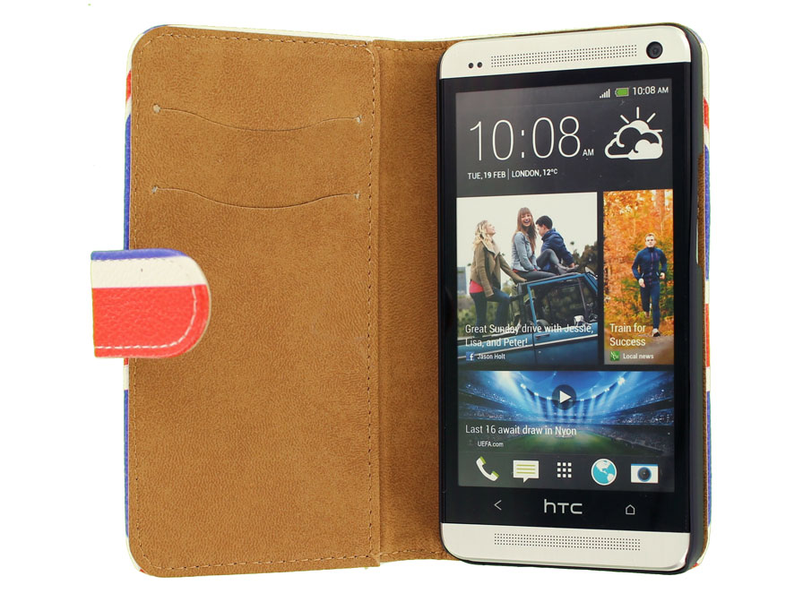 Great Brittain Book Case Hoesje voor HTC One (M7)