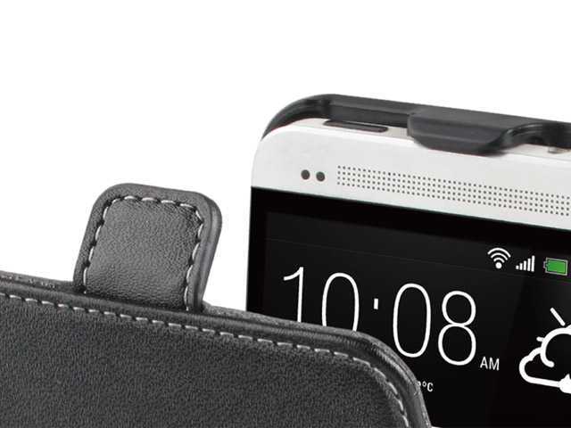 Muvit Slim Elegant Leather Case voor HTC One (M7)