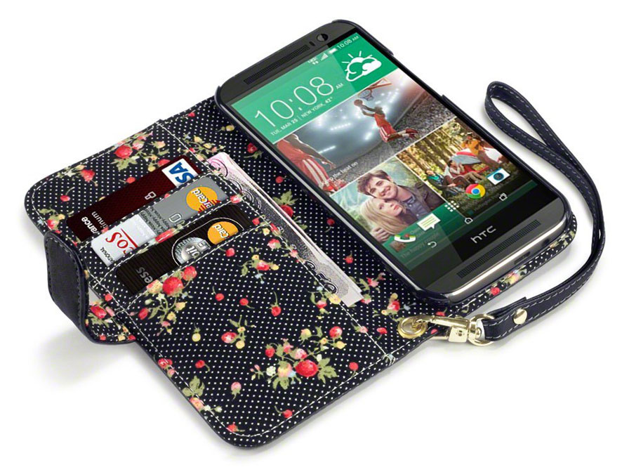 CaseBoutique Flower Wallet Case - Hoesje voor HTC One M8