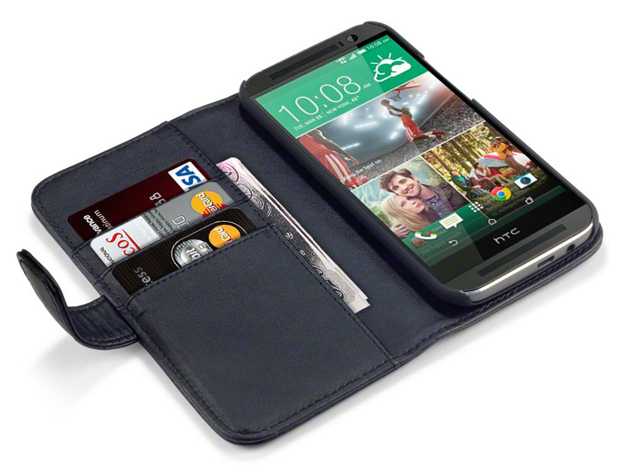 Makkelijk te lezen deze intern CaseBoutique Leather Wallet Case - Hoesje voor HTC One M8