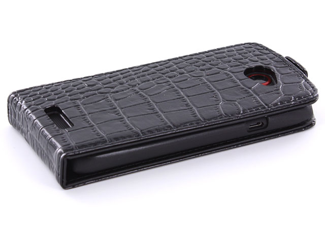 Croco Slimline Flip Case Hoes voor HTC One S