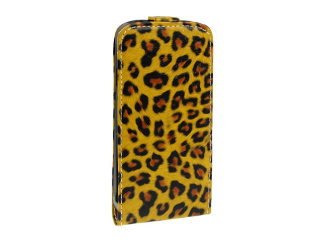 Leopard Kunstleren Flip Case voor HTC One S
