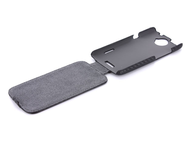 Carbon Slimline Leather Case voor HTC One X
