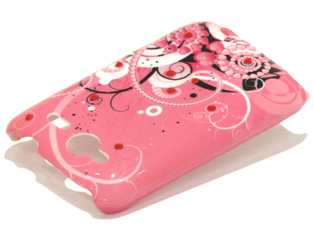 Crystals Funky Hearts Case voor HTC Wildfire S