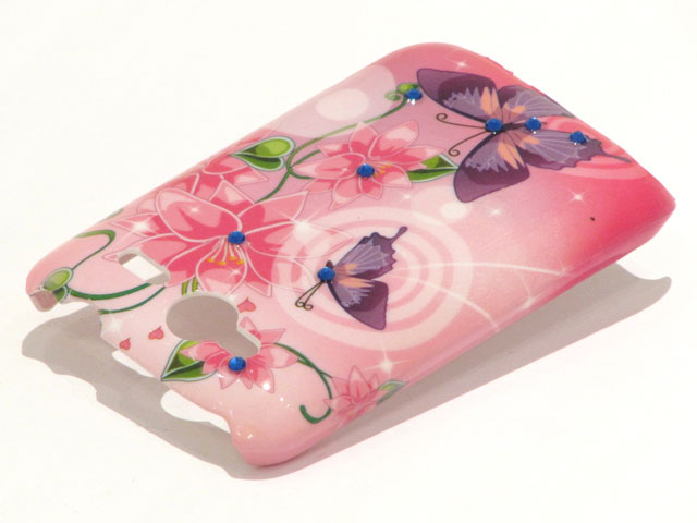 Crystals Sweet Butterflies Case voor HTC Wildfire S