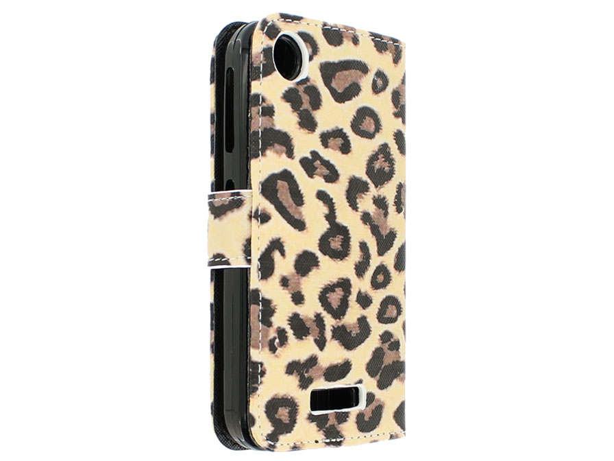 Leopard Book Case Hoesje voor HTC Desire 320