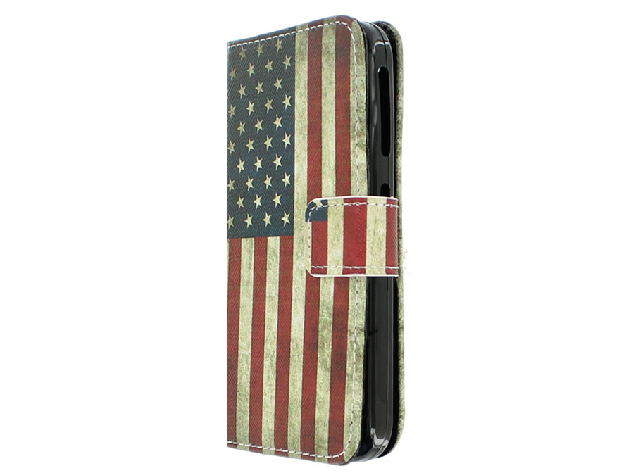 Vintage USA Flag Book Case Hoesje voor HTC Desire 320