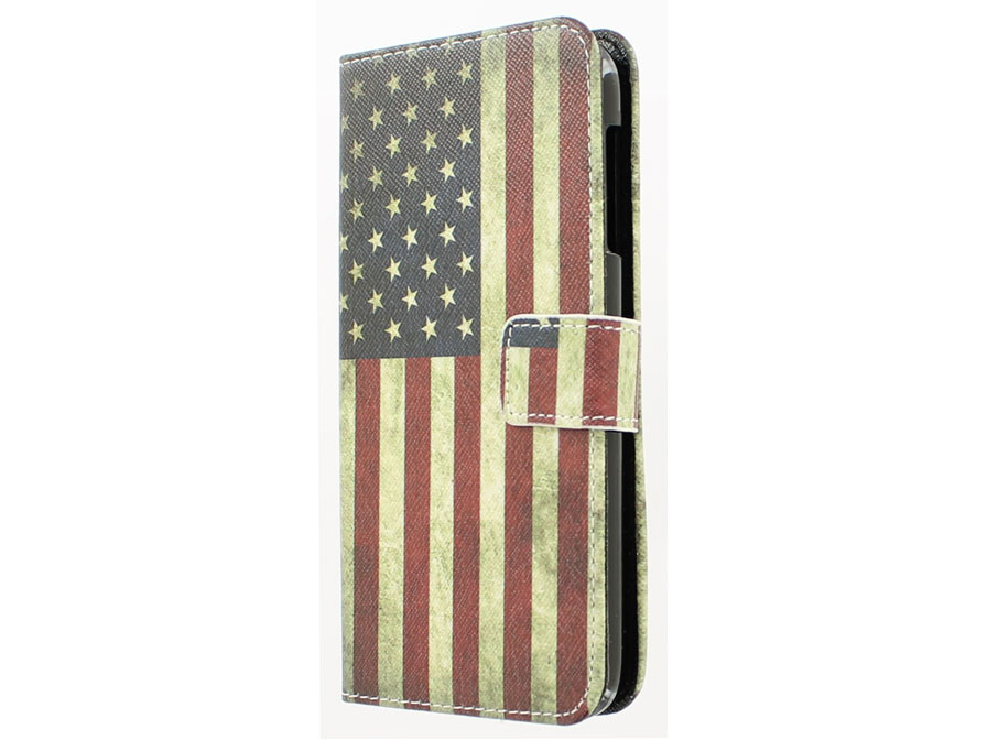 Vintage USA Flag Book Case Hoesje voor HTC Desire 510