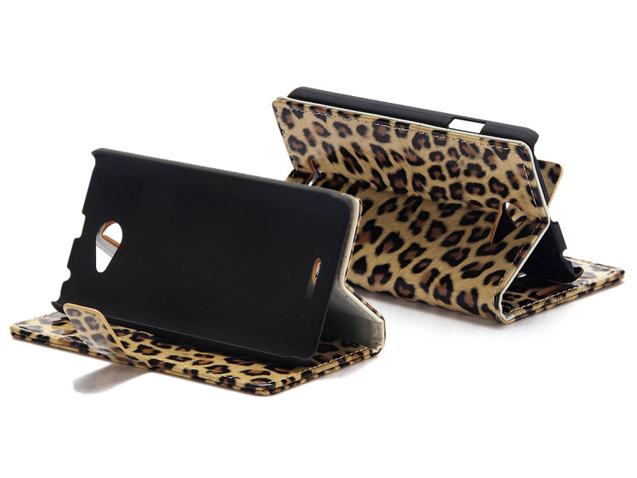 Leopard Wallet Case - HTC Desire 516 Hoesje
