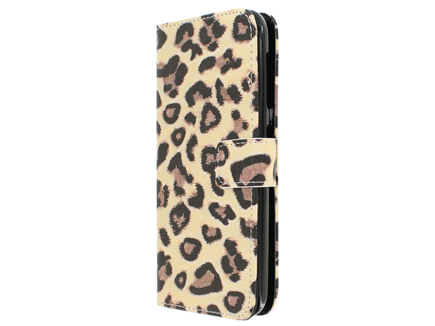 Perth Prime kwaliteit Leopard Book Case Hoesje voor HTC Desire 620