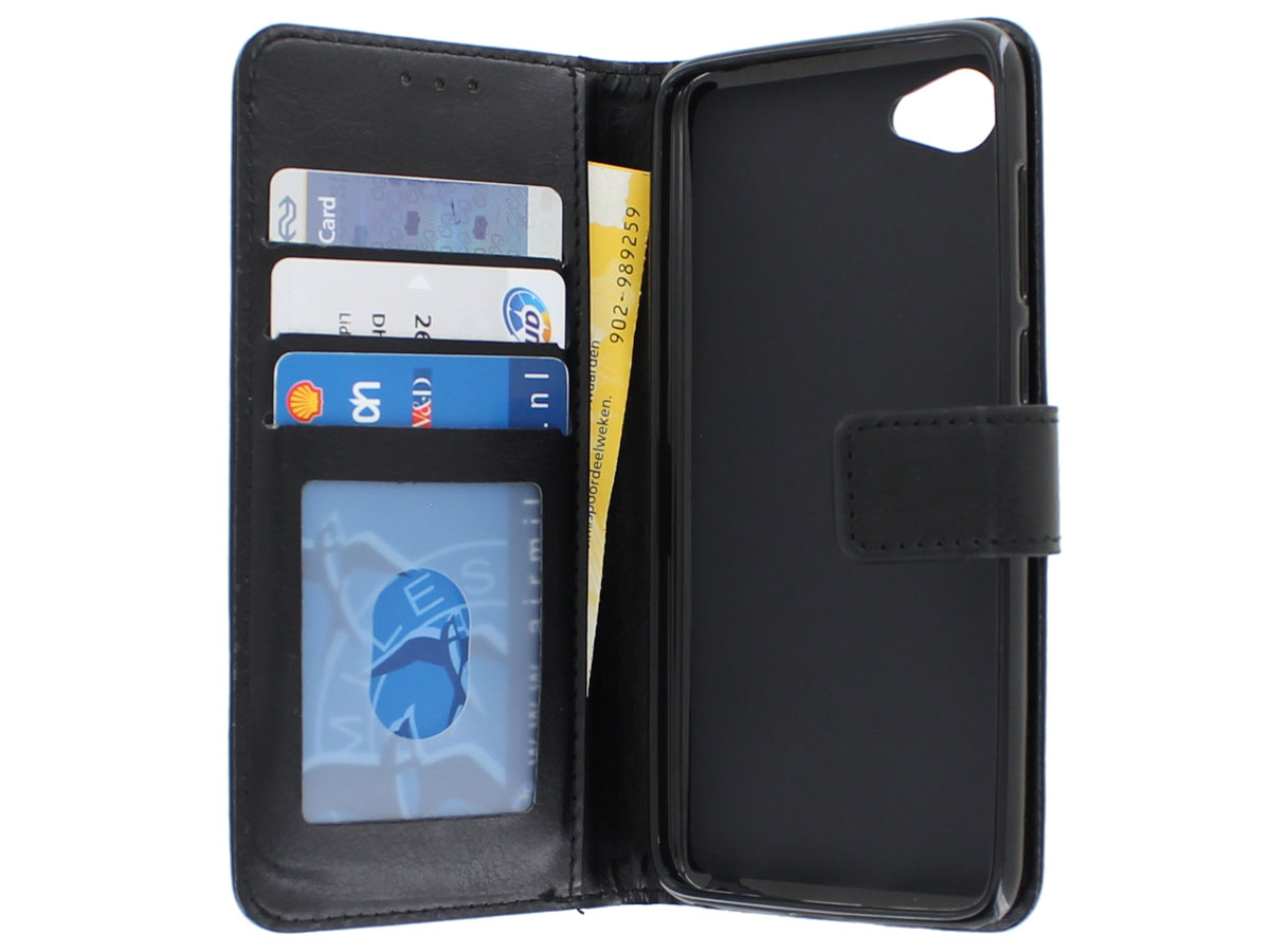 Bookcase Wallet Zwart - HTC Desire 12 hoesje