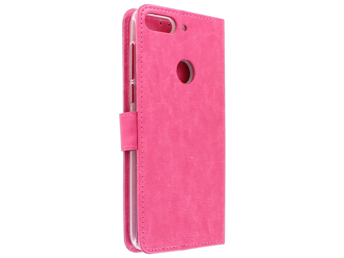 Bookcase Wallet Roze - HTC Desire 12+ hoesje