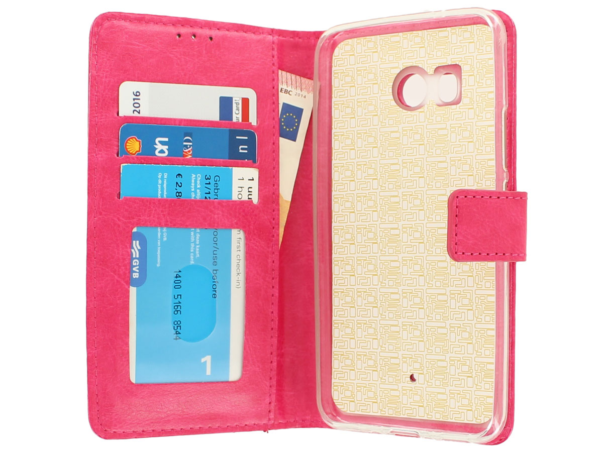 Wallet Bookcase Roze - HTC U11 hoesje