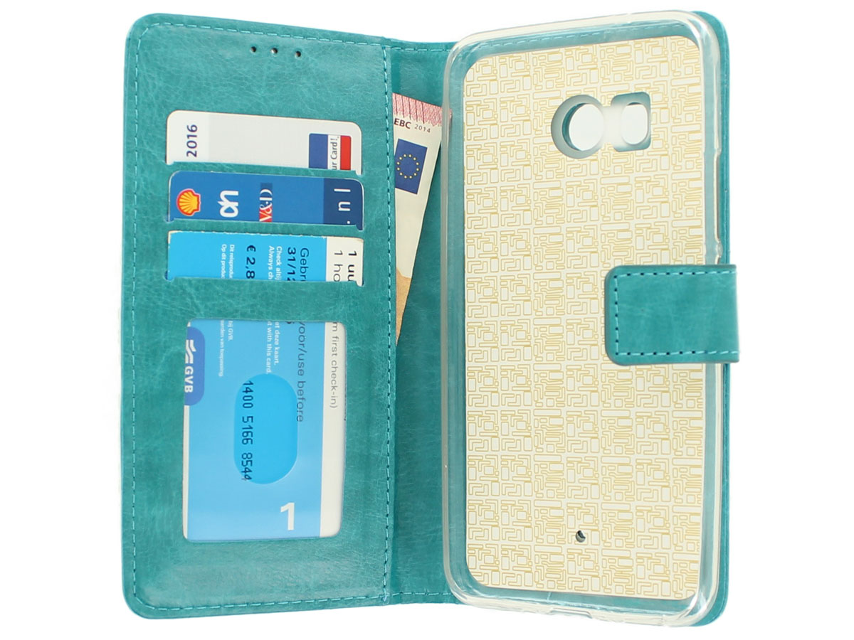 Wallet Bookcase Turquoise - HTC U11 hoesje
