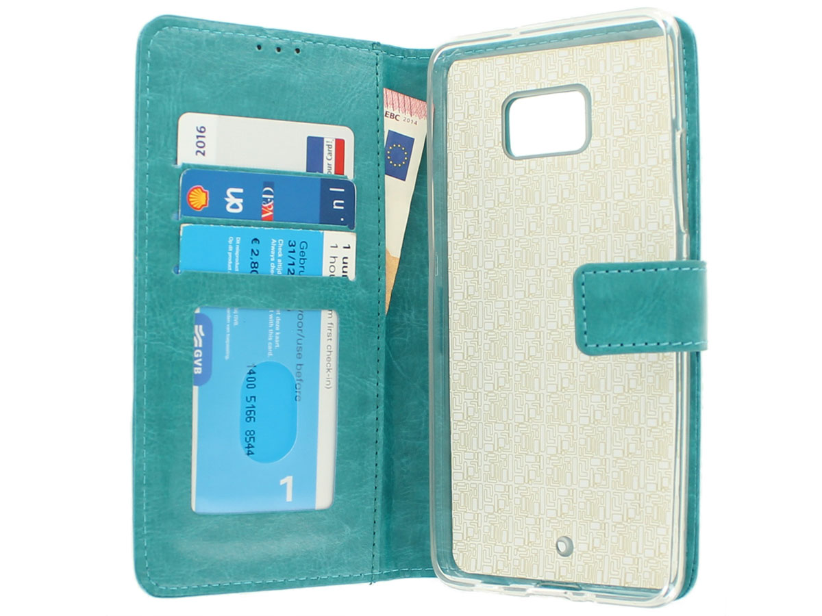 Wallet Bookcase Turquoise - HTC U Ultra hoesje