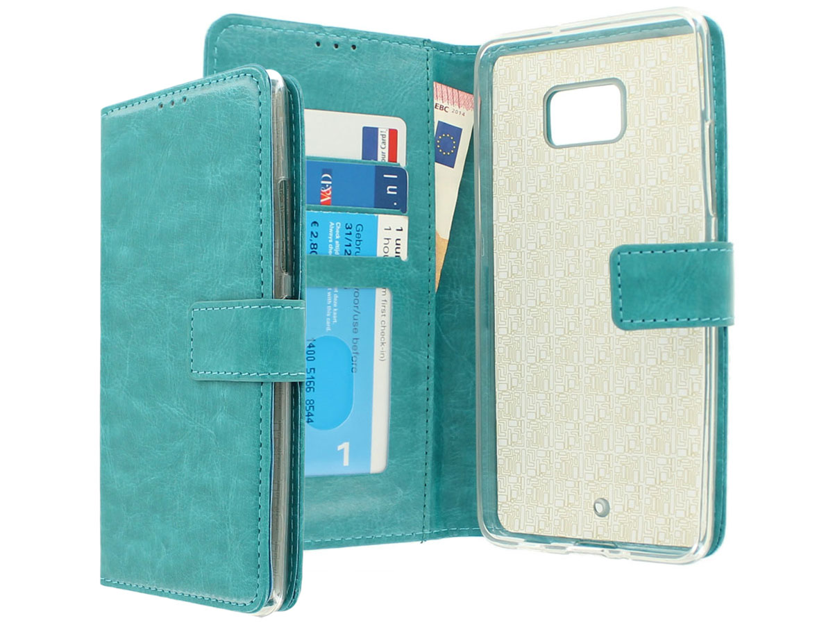 Wallet Bookcase Turquoise - HTC U Ultra hoesje