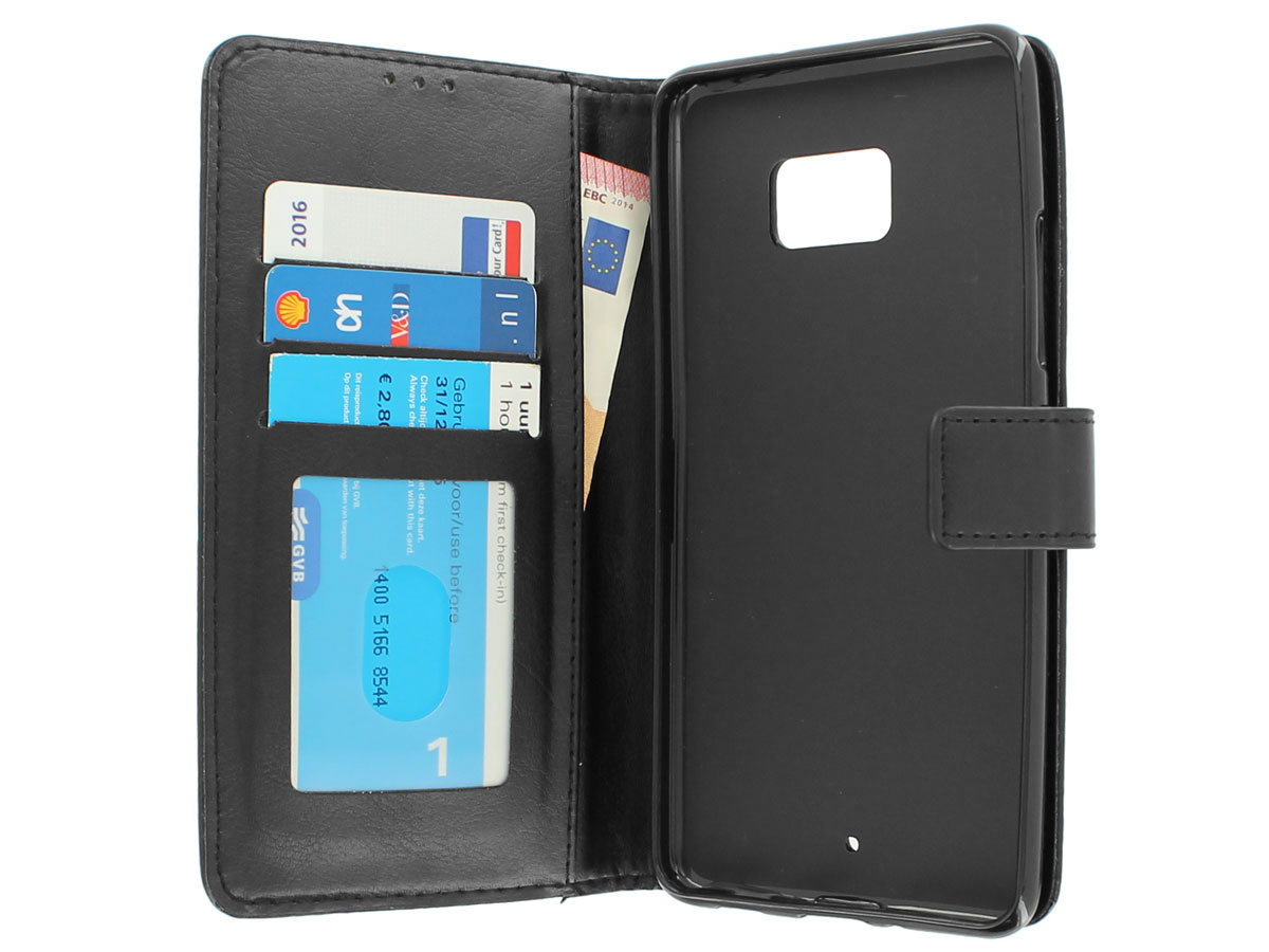 Wallet Bookcase Zwart - HTC U Ultra hoesje
