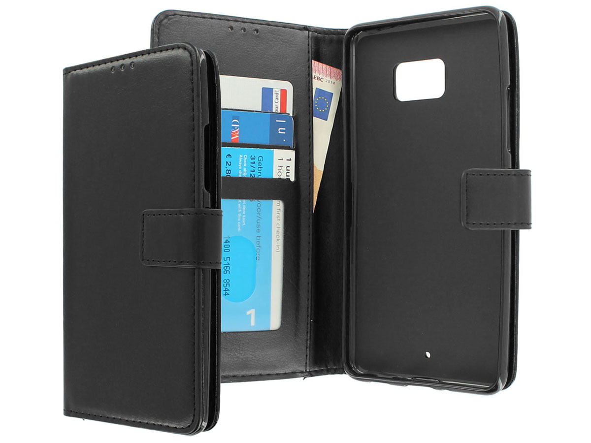 Wallet Bookcase Zwart - HTC U Ultra hoesje