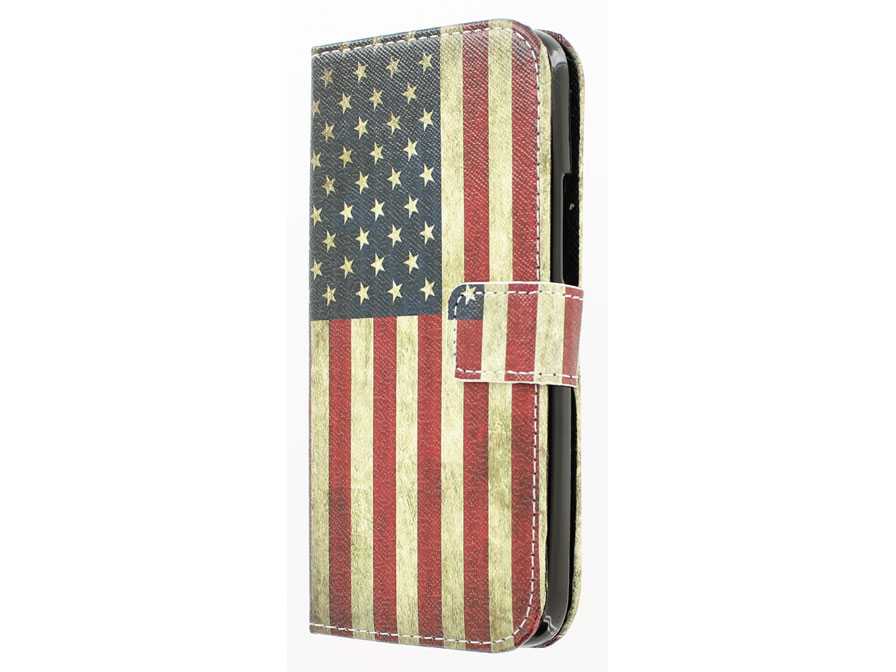 Vintage USA Flag Book Case Hoesje voor HTC One M9