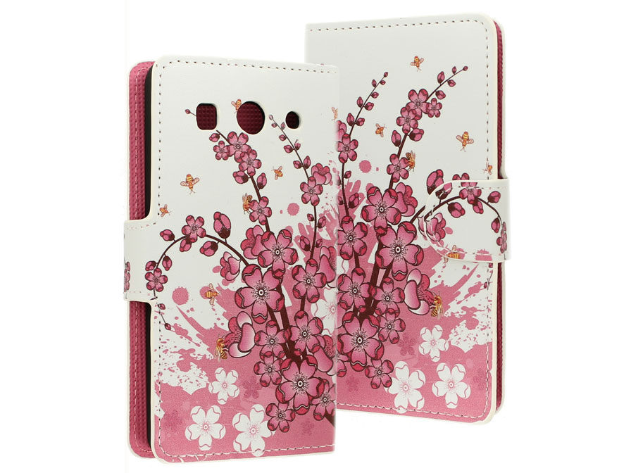 Chinese Blossom Wallet Case voor Huawei Ascend G525