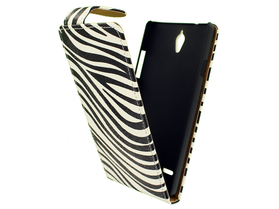 Zebra Flip Case - Huawei Ascend G700 hoesje