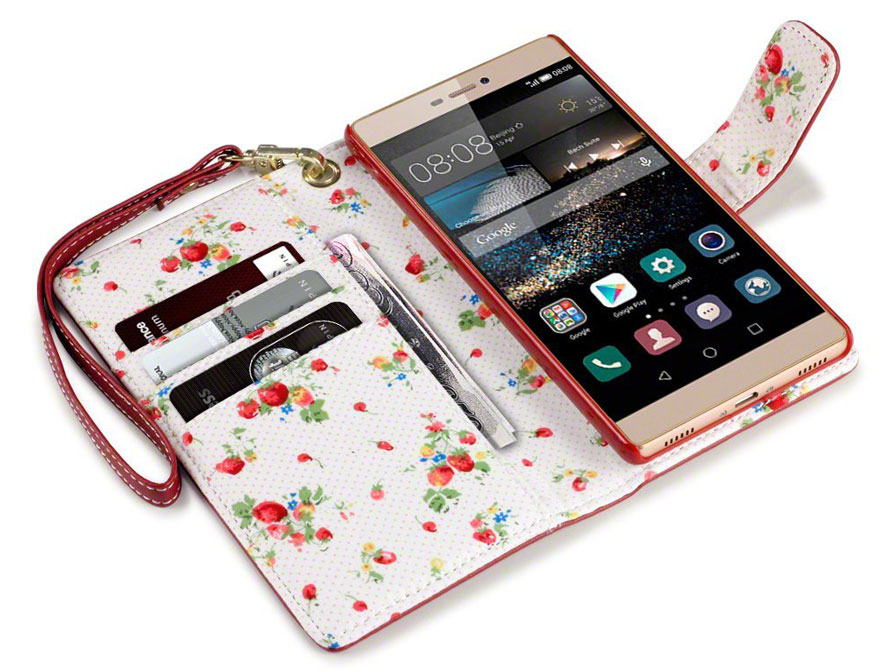 CaseBoutique Floral Wallet Case - Huawei Ascend P8 hoesje