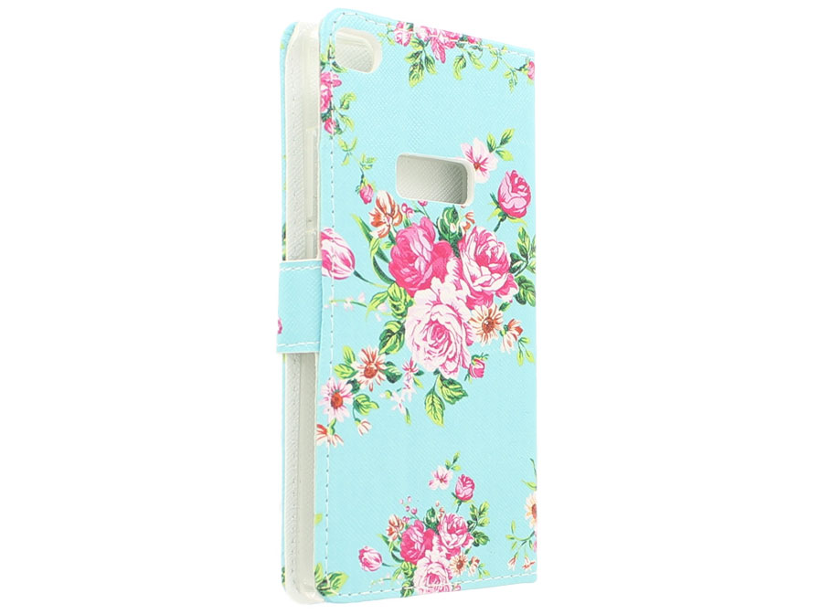 Flower Book Case - Huawei Ascend P8 hoesje