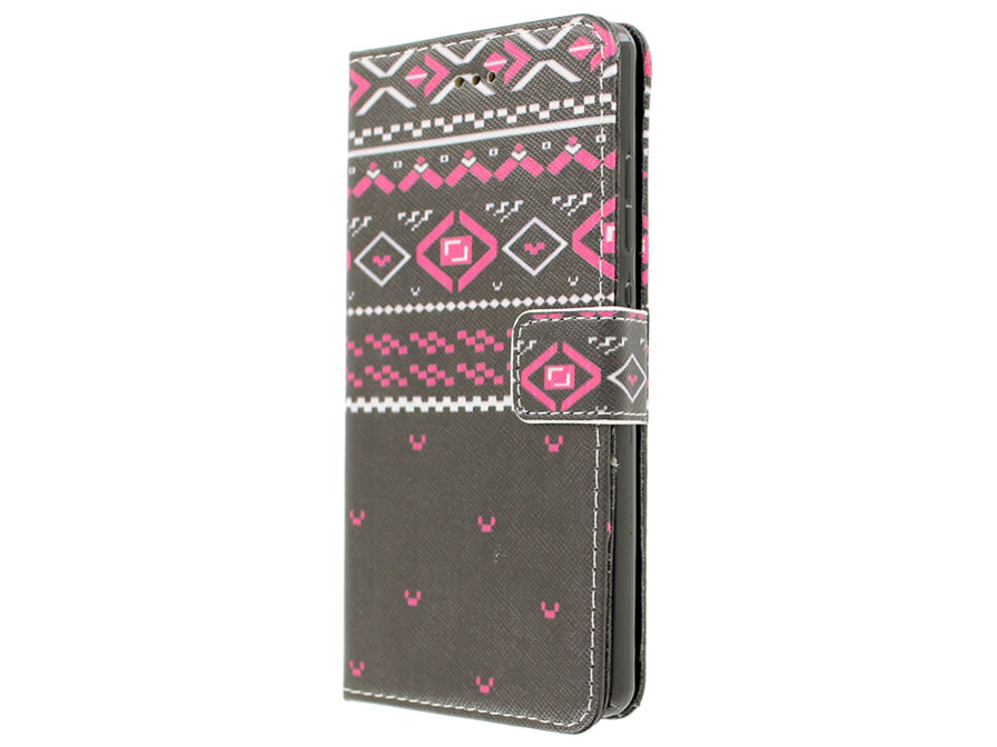 Aztec Book Case - Huawei Ascend P8 Lite hoesje