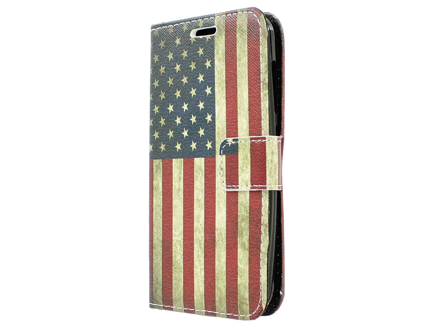 Vintage USA Flag Book Case Hoesje voor Huawei Ascend Y540