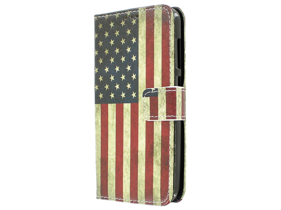 Vintage USA Flag Book Case Hoesje voor Huawei Ascend Y625