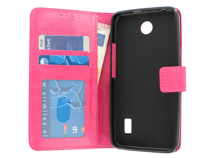 Étui Portefeuille Slim Pour Huawei Ascend Y635 - Noir, Cuir écologique, Anti-choc, Léger
