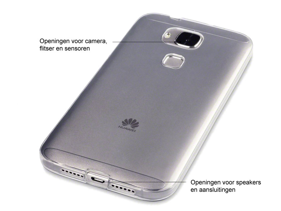 Huawei G8 hoesje - Doorzichtige TPU Soft Case
