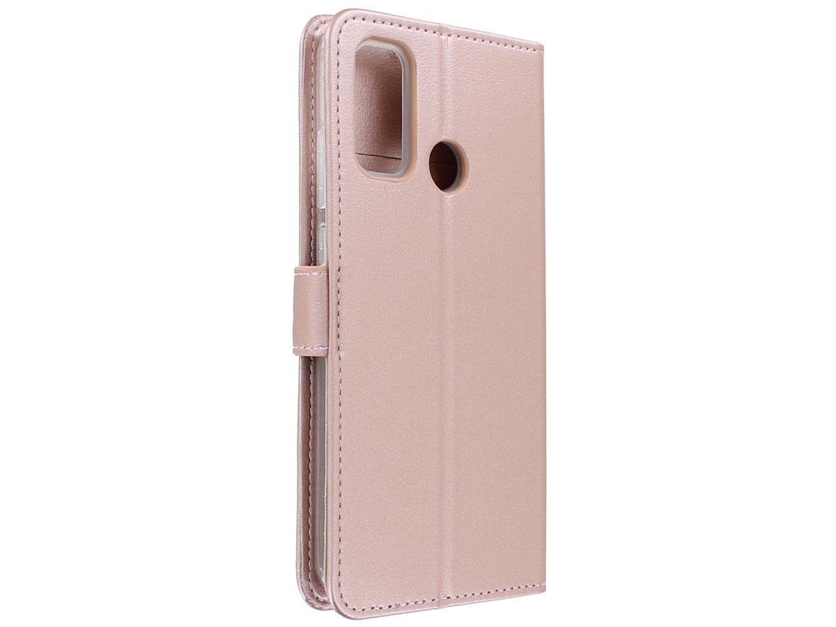 Bookcase Mapje Rosé Goud - Huawei P Smart 2020 hoesje