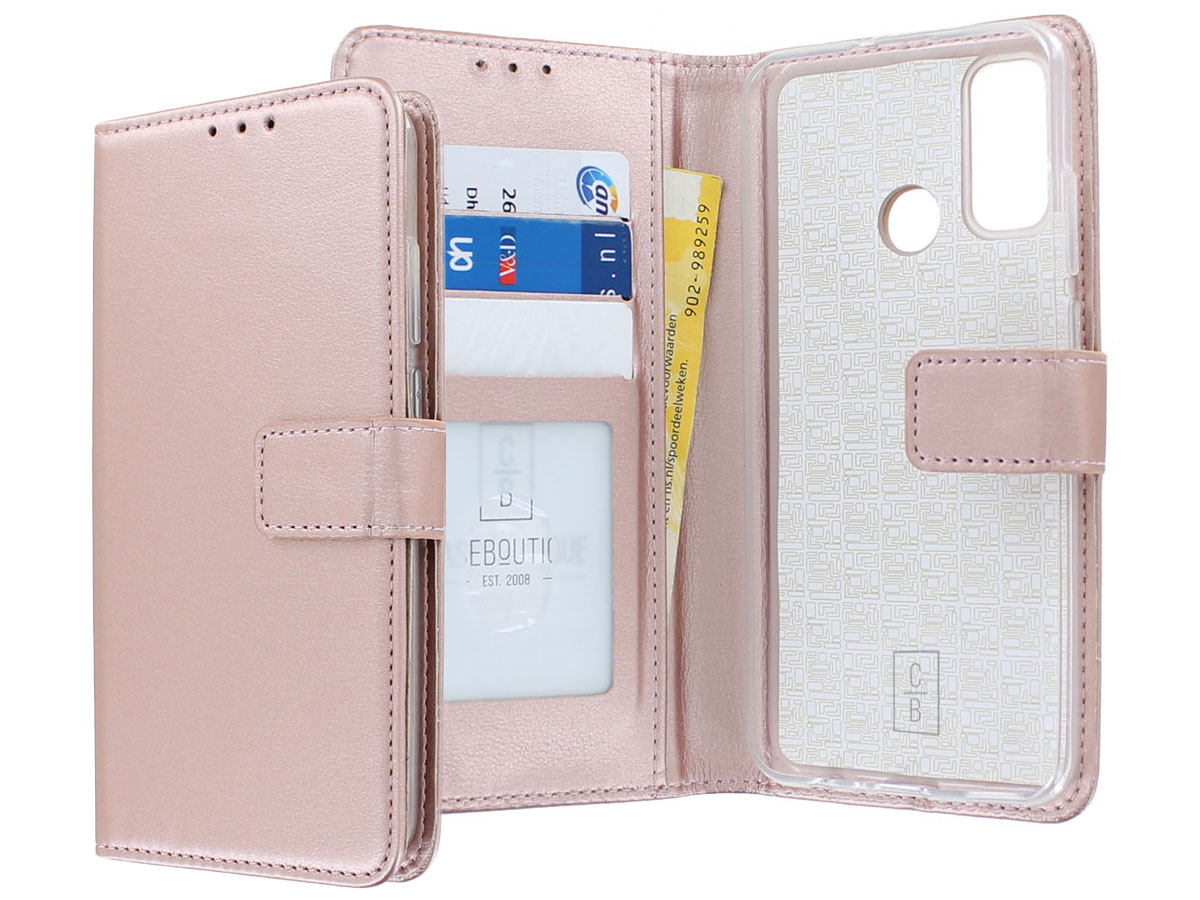 Bookcase Mapje Rosé Goud - Huawei P Smart 2020 hoesje